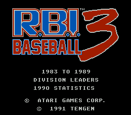 R.B.I. Baseball 3 title screenshot